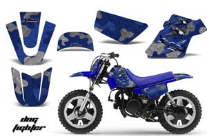 Yamaha PW50 Dirt Bike Graphic Kit - 1990-2022 Dog Fighter Blue