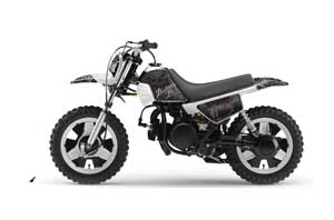Yamaha PW50 Dirt Bike Graphic Kit - 1990-2022 Skulls and Hammers SIlver