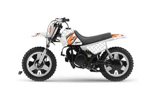 Yamaha PW50 Dirt Bike Graphic Kit - 1990-2022 Tribal Flame White