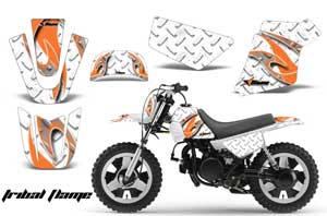 Yamaha PW80 Dirt Bike Graphic Kit - 1996-2006 Tribal Flame White