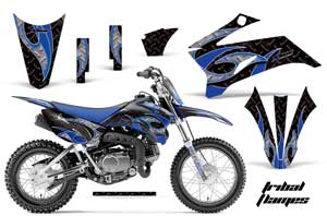Yamaha TTR110 Dirt Bike Graphic Kit - 2008-2022 Tribal Flames Blue