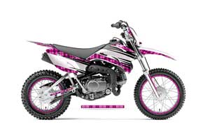 Yamaha TTR110 Dirt Bike Graphic Kit - 2008-2022 Plaid Pink