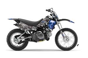 Yamaha TTR50 Dirt Bike Graphic Kit - 2006-2018 Checkered Skull Silver