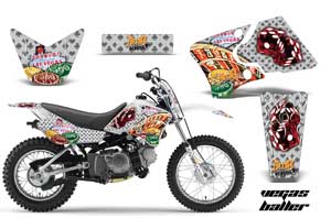 Yamaha TTR90 Dirt Bike Graphic Kit - 2000-2007 Vegas Baller White
