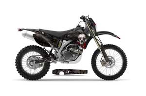 Yamaha WR250F Dirt Bike Graphic Kit - 2007-2014 Bone Collector Black