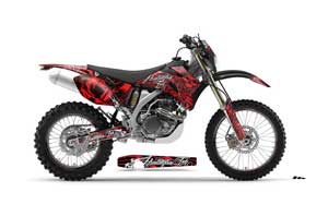 Yamaha WR250F Dirt Bike Graphic Kit - 2007-2014 Skulls and Hammers Red