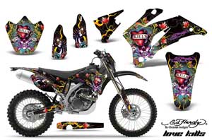 Yamaha WR250F Dirt Bike Graphic Kit - 2007-2014 Ed Hardy - Love Kills Black