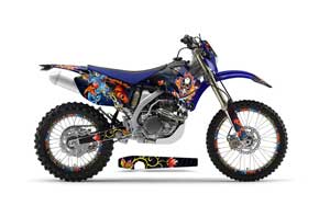 Yamaha WR250F Dirt Bike Graphic Kit - 2007-2014 Ed Hardy - Pirates Blue