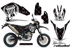 Yamaha WR250 R/X Dirt Bike Graphic Kit - 2007-2016 Silver Star - Reloaded Black