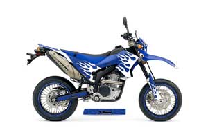 Yamaha WR250 R/X Dirt Bike Graphic Kit - 2007-2016 Diamond and Flames Blue