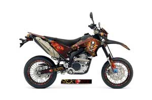 Yamaha WR250 R/X Dirt Bike Graphic Kit - 2007-2016 Ed Hardy - Pirates Red