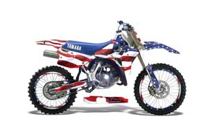 Yamaha WR 250Z Dirt Bike Graphic Kit - 1991-1993 Stars and Stripes Red White & Blue