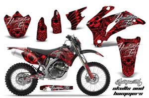 Yamaha WR450F Dirt Bike Graphic Kit - 2007-2011 Skulls and Hammers Red