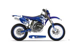Yamaha WR450F Dirt Bike Graphic Kit - 2007-2011 Diamond Flames Blue
