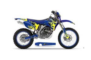 Yamaha WR450F Dirt Bike Graphic Kit - 2007-2011 Diamond Flames Yellow