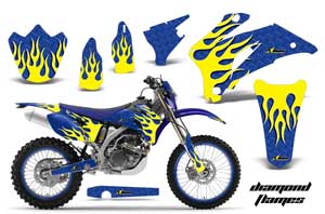 Yamaha WR450F Dirt Bike Graphic Kit - 2007-2011 Diamond Flames Yellow