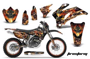 Yamaha WR450F Dirt Bike Graphic Kit - 2007-2011 Firestorm Black