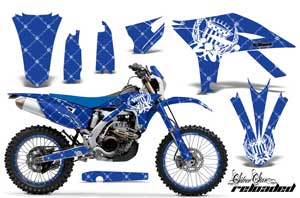 Yamaha WR450F Dirt Bike Graphic Kit - 2007-2011 Silver Star - Reloaded Blue