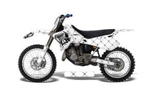 Yamaha YZ250 2 Stroke Dirt Bike Graphic Kit - 1993-1995 Silver Star - Reloaded White
