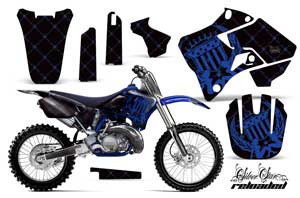 Yamaha YZ125 2 Stroke Dirt Bike Graphic Kit - 1996-2001 Silver Star - Reloaded Blue
