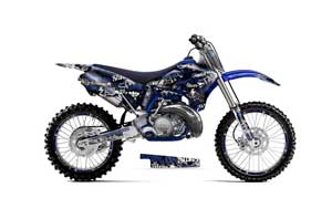 Yamaha YZ250 2 Stroke Dirt Bike Graphic Kit - 1996-2001 Silver Star - Silverhaze Blue