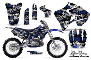 Yamaha YZ250 2 Stroke Dirt Bike Graphic Kit - 1996-2001 Silver Star - Silverhaze Blue