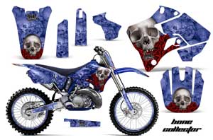 Yamaha YZ250 2 Stroke Dirt Bike Graphic Kit - 1996-2001 Bone Collector Blue