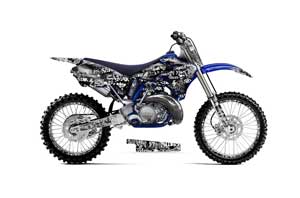 Yamaha YZ250 2 Stroke Dirt Bike Graphic Kit - 1996-2001 Silver Star - Silverhaze White