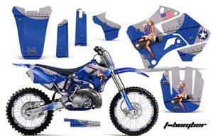 Yamaha YZ125 2 Stroke Dirt Bike Graphic Kit - 1996-2001 T Bomber Blue