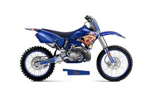 Yamaha YZ125 2 Stroke Dirt Bike Graphic Kit - 1996-2001 Vegas Baller Blue
