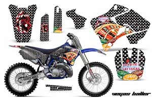 Yamaha YZ250 2 Stroke Dirt Bike Graphic Kit - 1996-2001 Vegas Baller Black