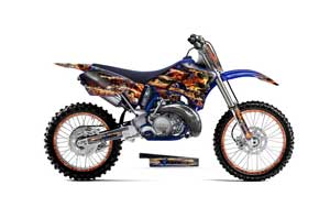 Yamaha YZ125 2 Stroke Dirt Bike Graphic Kit - 1996-2001 Firestorm Blue