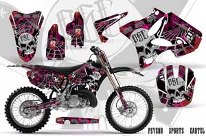 Yamaha YZ125 2 Stroke Dirt Bike Graphic Kit - 2002-2014 Psycho Sports Cartel Pink