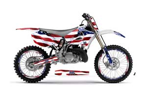 Yamaha YZ125 2 Stroke Dirt Bike Graphic Kit - 2002-2014 Stars and Stripes Red White & Blue