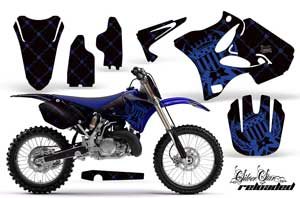 Yamaha YZ125 2 Stroke Dirt Bike Graphic Kit - 2002-2014 Silver Star - Reloaded Blue