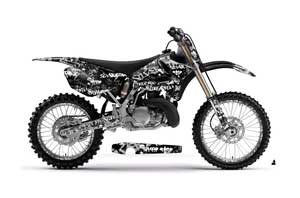 Yamaha YZ125 2 Stroke Dirt Bike Graphic Kit - 2002-2014 Silver Star - Silverhaze White