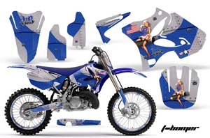 Yamaha YZ125 2 Stroke Dirt Bike Graphic Kit - 2002-2014 T Bomber Blue