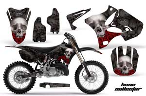 Yamaha YZ125 2 Stroke Dirt Bike Graphic Kit - 2002-2014 Bone Collector Black