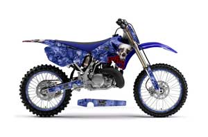 Yamaha YZ125 2 Stroke Dirt Bike Graphic Kit - 2002-2014 Bone Collector Blue