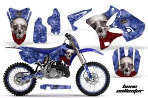 Yamaha YZ125 2 Stroke Dirt Bike Graphic Kit - 2002-2014 Bone Collector Blue