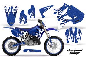 Yamaha YZ125 2 Stroke Dirt Bike Graphic Kit - 2002-2014 Diamond Flame Blue