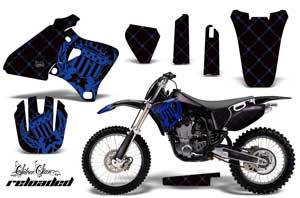 Yamaha YZ426 F 4 Stroke Dirt Bike Graphic Kit - 1998-2002 Silver Star - Reloaded Blue