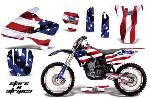 Yamaha YZ250 4 Stroke Dirt Bike Graphic Kit - 1998-2002 Stars and Stripes Red White & Blue