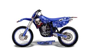 Yamaha YZ250 4 Stroke Dirt Bike Graphic Kit - 1998-2002 Bone Collector Blue