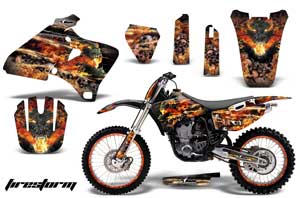 Yamaha YZ426 F 4 Stroke Dirt Bike Graphic Kit - 1998-2002 Firestorm Black