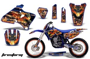 Yamaha YZ400 4 Stroke Dirt Bike Graphic Kit - 1998-2002 Firestorm Blue