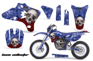 Yamaha YZ250 F Dirt Bike Graphic Kit - 2003-2005 Bone Collector Blue
