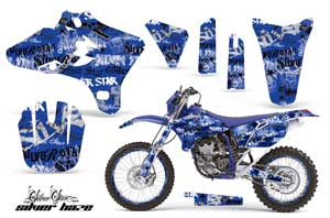 Yamaha YZ250 F Dirt Bike Graphic Kit - 2003-2005 Silver Star - Silverhaze Blue