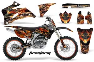 Yamaha YZ250F / YZ450F Dirt Bike Graphic Kit - 2006-2009 Firestorm Black