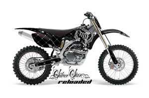 Yamaha YZ250F / YZ450F Dirt Bike Graphic Kit - 2006-2009 Silver Star - Reloaded Black